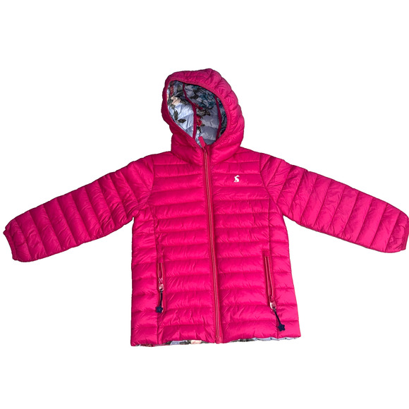 Joules Jacket Girls 5 Reversible Hooded Puffer Cool Weather Outdoor Lightweight - Picture 1 of 14
